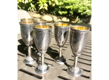 6 Vintage Sterling Kiddish Cups