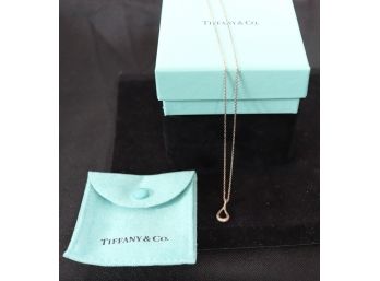 Tiffany & Co TearDrop Sterling Silver Pendant And Necklace