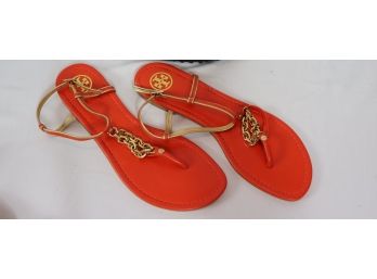 Tory Burch Orange Sandals Size 10