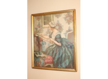 Victorian Print Of Woman Weaving By S. Hurl