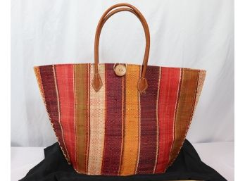 Handmade Striped Woven Beach Bag Made In Madagascar