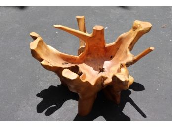 Solid  Finished  Carved Wood Table Tree Base