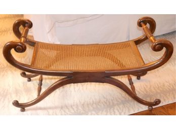 Vintage Wood Cane Bench