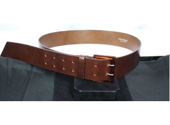 Rown Leather Belt By Laura Biagiotti Size 44