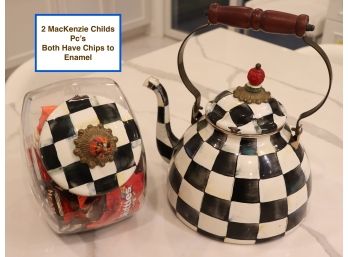 Mackenzie Childs Cookie Jar And Teapot