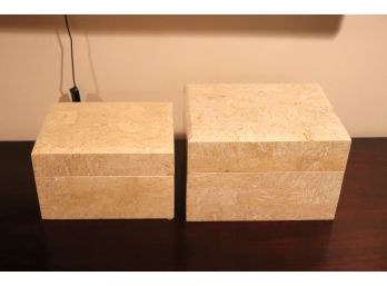 Collection Includes Decorative Balls In Decorative Travertine Boxes