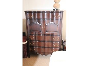 Bethlehem Furniture Maison Provincial, French Inspired Tall Boy Dresser With A Table Lamp