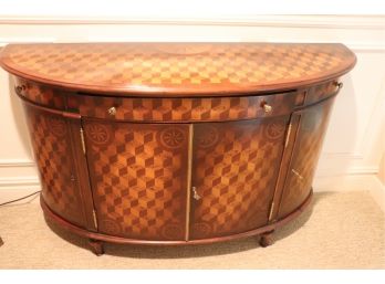 Gorgeous Stencil Inlaid Style Console, Server Unique Design With Checker Patterns & Starburst Detail