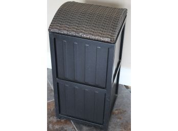 Trash Hideaway Resin Wicker Trash Bin