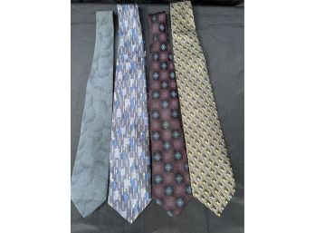 4 Men's Designer Ties Include Fendi, 2 Valentino And Paco Rabanne