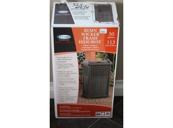 New Sun Cast Premium Resin Wicker Trash Hideaway- 30 Gallons