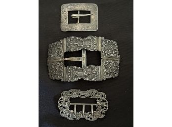 STERLING SILVER FANCY DETAIL BELT BUCKLES