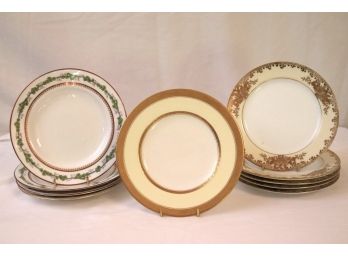 Pre-war Noritake Morimura Bros Gold & Cream HP Dessert Plates & Osler Designers London Spode Copeland England