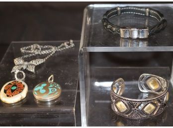 Fashionable Jewelry Includes A Gorgeous Sterling 925 Bracelet By JF & Sparkling Butterfly Pendant & Neckl