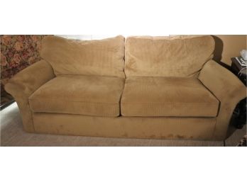 Vintage Corduroy Camel Color 2 Seat Sofa By McCreary Modern Furniture