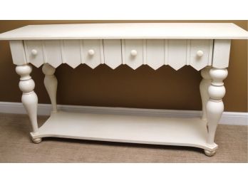 Fun Style Lane Furniture White Crackle Finish Sideboard With 2 Drawers And Shelf