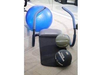 Multi-functional Fitness & Exercise Balls 6 And 9 Lbs., Abs Cruncher And TSA Yoga Ball