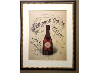 Vintage Framed Poster Of Cordon Rouge Champagne