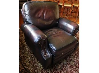 Leather Barca - Lounger Recliner With Rolled Arms And Nail Head Trim.