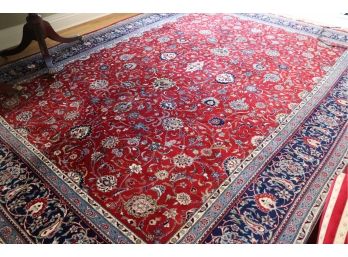 Very Fine Handmade Wool Indian/ Pakistani Carpet With Overall Floral Pattern.