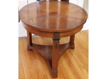 1950 S Empire Style, Walnut, Round Side Table With Ormolu.