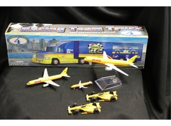 Suncoast Racing Team Truck With DHL Toy Planes And Cars