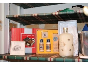 Mixed Lot Includes Lollia Bubble Bath L' Occitane Body Set, And Dresser Valet