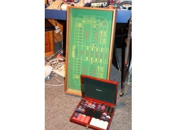 Table Size Craps Game With Brookstone Poker Chips