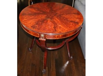 30' Round Side Table By Schmeig Kotzian With Claw Feet And Brass Detail