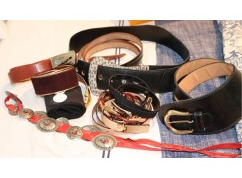 Lot Of Assorted Women's Belts Sizes Small - Medium Includes Gucci, Donna Karen And Juliana