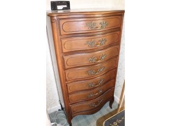 Tall Dresser With Decorative Brass Handles