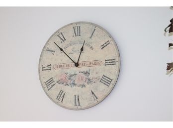 Large 24' Decorative Wall Clock 18 Rue De La Paix Paris