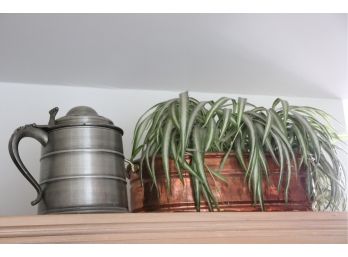 Large Beer Stein Ice Bucket With Copper Planter