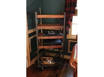 Vintage Wood And Metal Shoe Rack Originally From Barney's Industrial Style Look!!