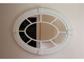 Decorative Window Style Wall Mirror With Distressed Finish