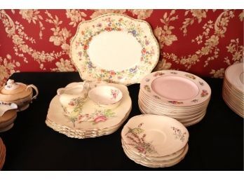 Lot Of Assorted China Includes Grosvenor Bone China Plates And Papeek Johnson Bro's  Paragon China