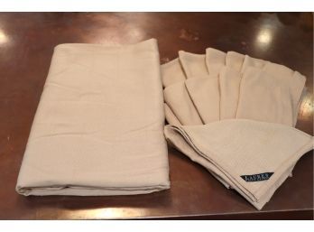 2 Ralph Lauren Beige Rectangular Tablecloths 64' X 100'