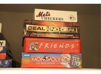 Board Games Includes Friends Trivia, Mets Checkers, Monopoly Electronic Banking