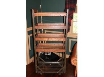 Vintage Wood And Metal Shoe Rack Originally From Barney's Industrial Style Look!!