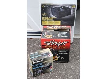 Stinger Wet/Dry Vacuum, Die Hard Battery Charger And Trunk Cargo Organizer