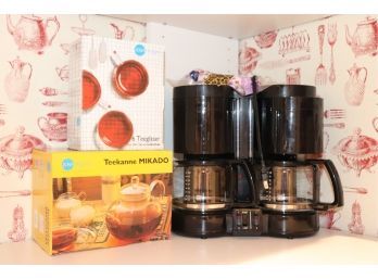 Krups Double Coffee Pot, Teekanne Mikado Glass Pot And 6 Teeglaser Mugs