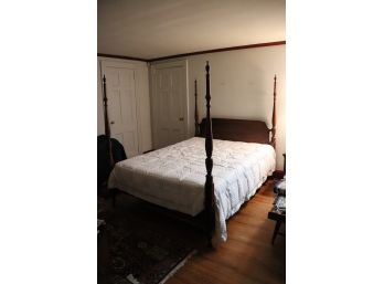 VINTAGE FOUR POST CHERRY WOOD QUEEN SIZE BED FRAME