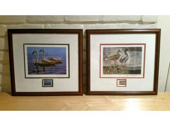 FRAMED LIMITED EDITION SIGNED AND NUMBERED WATER FOWL PRINTS BY SCHOLAR 81 & BATEMAN 85