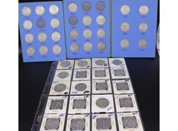 COLLECTION OF 46 SILVER LIBERTY STANDING HALF DOLLARS (1918-1947)  CAN SHIP