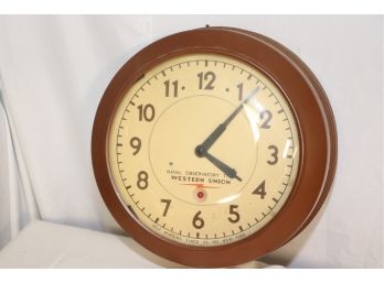 VINTAGE WESTERN UNION NAVAL OBSERVATORY TIME WALL CLOCK BY THE SELF-WINDING CLOCK CO