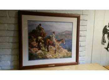 'ON THE EDGE OF THE WORLD' BY HOWARD TERPNING 215/850 MEASURES APPROXIMATELY 33' W X 29.5'