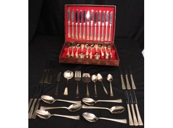 Vintage Golden Barclay Geneve Flatware Set  Service For 24