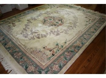 Beautiful Floral Sculpted Rug With Fringes - 128 Inches X 96 Inches