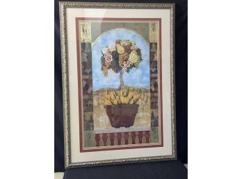 Floral Art Fruit Tree In A Quality Triple Matted Frame