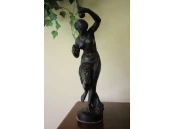 Beautiful Bronze Sculpture Of A Half Nude Woman Dancing